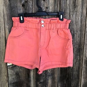 Coral denim short